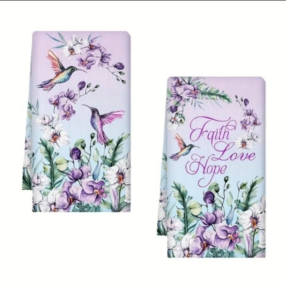 Set of 2 Hummingbird Kitchen Towels - Picture 1 of 1